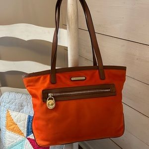 Michael Kors orange nylon bag